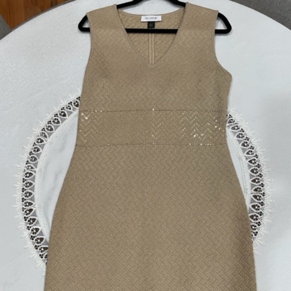 St John knit dress, Size 6, Gold